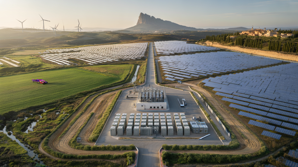 Clúster de parques solares en Cataluña