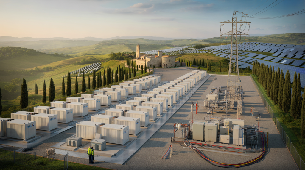 1 GWh battery energy storage Italy