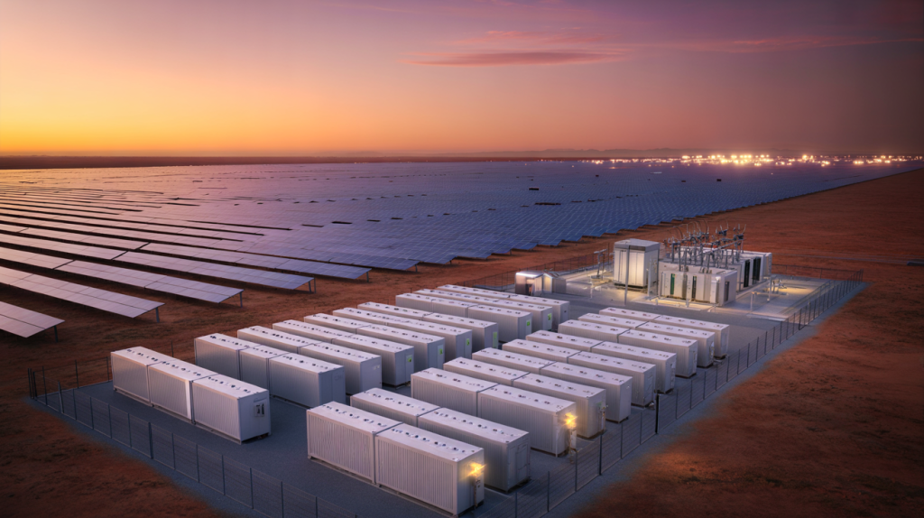 500 MW solar farm with battery storage