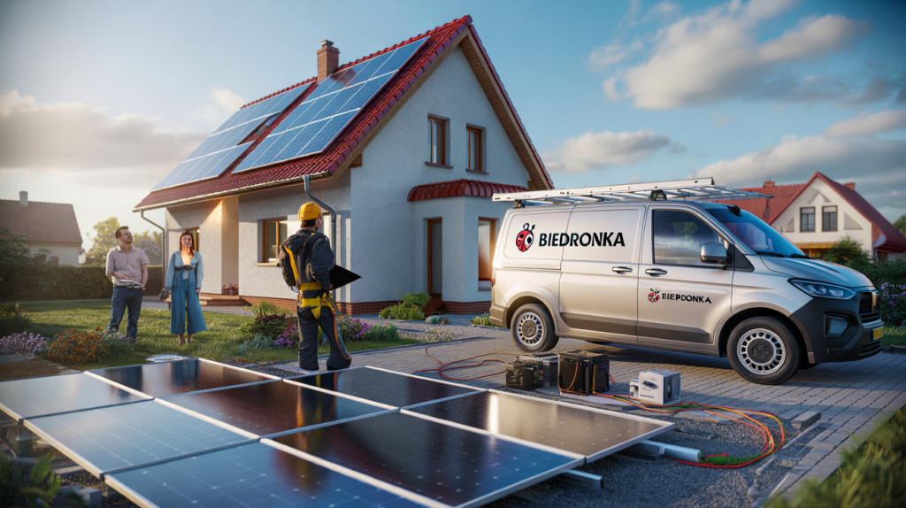 Biedronka paneles solares en tejado