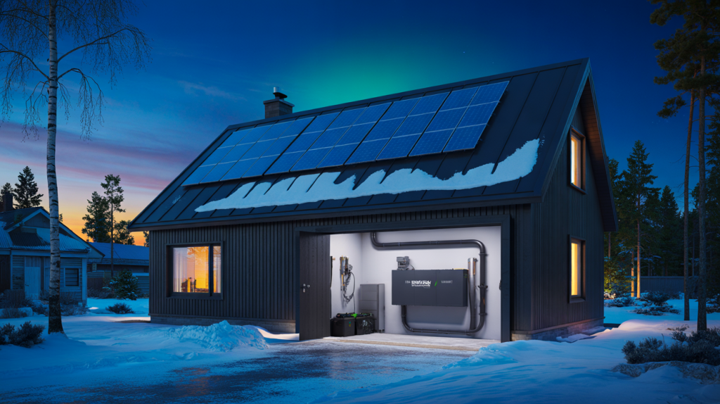 energía solar con baterías en Finlandia